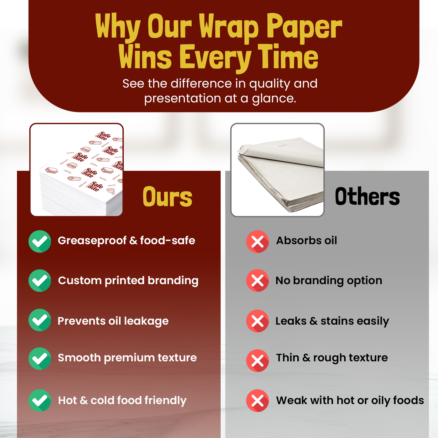 Greaseproof Food Wrapping Paper - 10x12"